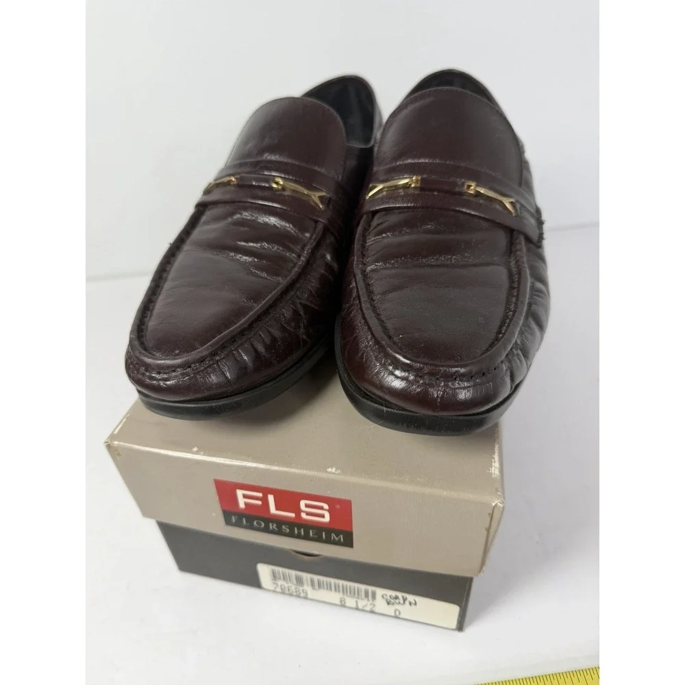 Florsheim Men's Brown FLS Leather Loafers Shoes Size 8.5 D Slip On 70689